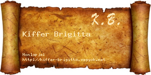 Kiffer Brigitta névjegykártya